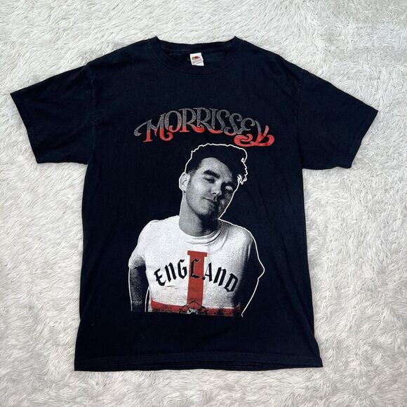 Morrissey England T Shirt Cruel World 2022 Tour Concert Tee Size M Double Sided - Picture 1 of 13